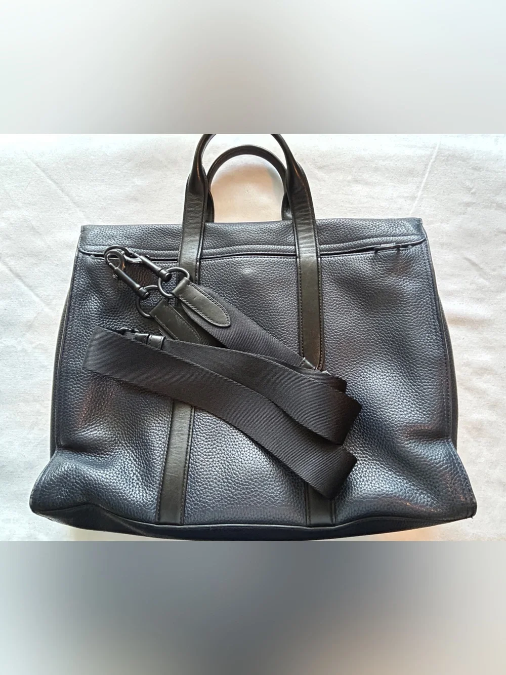 Coach Metropolitan Portfolio Brief Case Tote (Blue Pebbled Leather)